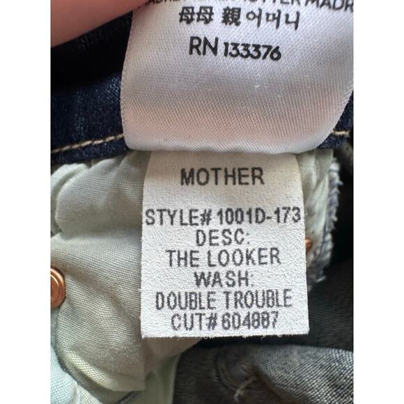 Mother NWOT The Looker In Double Trouble Wash Skinny Light Fading Denim Size 25 - Picture 13 of 16